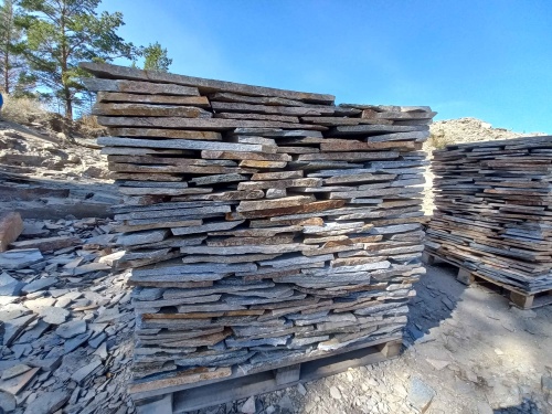 Плитняк златолит серебристый для фасада купить в Зарайске