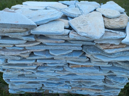 Плитняк златолит зелёный галтованный для цоколя купить в Зарайске